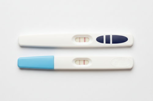 임신테스트기 희미한 두줄과 진한 두줄 비교 이미지
